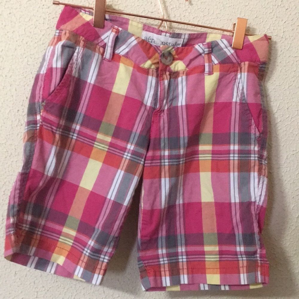 Vintage Plaid Stretch Bermuda Shorts 1/2